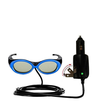 Car & Home 2 in 1 Charger compatible with the Samsung SSG-2200KR Rechargeable Children 3D Glasses