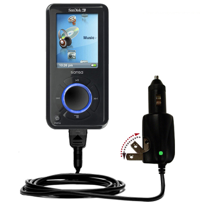 Car & Home 2 in 1 Charger compatible with the Sandisk Sansa E200
