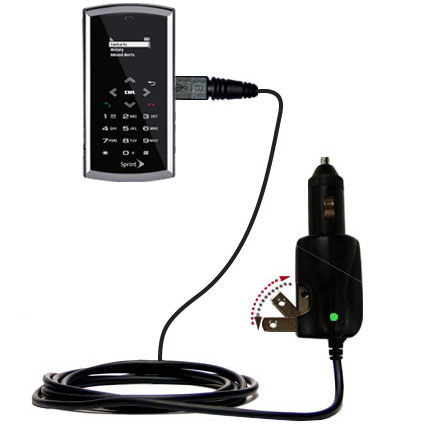 Intelligent Dual Purpose DC Vehicle and AC Home Wall Charger suitable for the Sanyo Incognito SCP-6760 - Two critical functions; one unique charger - Uses Gomadic Brand TipExchange Technology