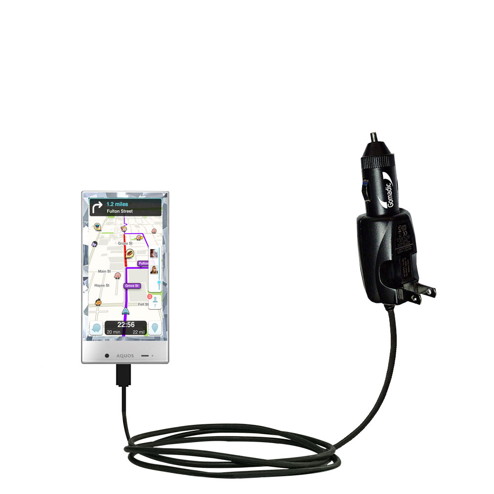 Car & Home 2 in 1 Charger compatible with the Sharp AQUOS Crystal