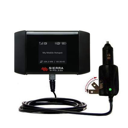 Intelligent Dual Purpose DC Vehicle and AC Home Wall Charger suitable for the Sierra Wireless Aircard 754S - Two critical functions; one unique charger - Uses Gomadic Brand TipExchange Technology