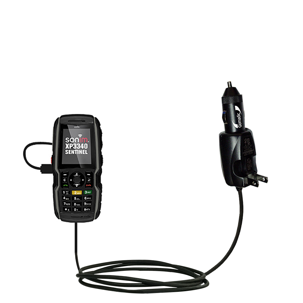 Car & Home 2 in 1 Charger compatible with the Sonim Sentinel XP3340