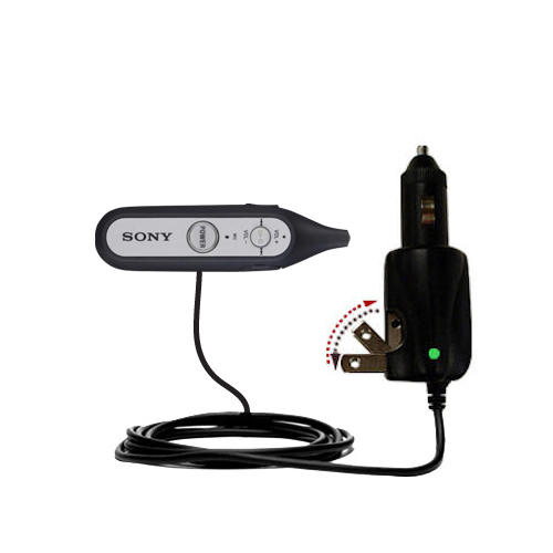 Intelligent Dual Purpose DC Vehicle and AC Home Wall Charger suitable for the Sony DR-BT100CX - Two critical functions; one unique charger - Uses Gomadic Brand TipExchange Technology