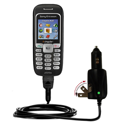 Car & Home 2 in 1 Charger compatible with the Sony Ericsson J220i