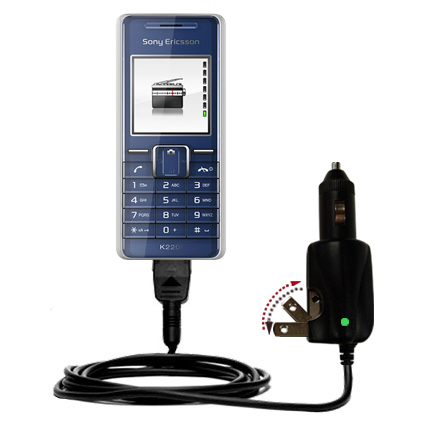 Car & Home 2 in 1 Charger compatible with the Sony Ericsson K220c