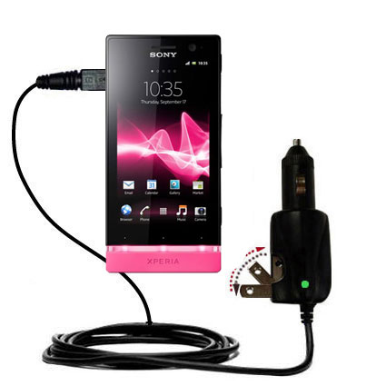 Car & Home 2 in 1 Charger compatible with the Sony Ericsson Xperia U / ST25i