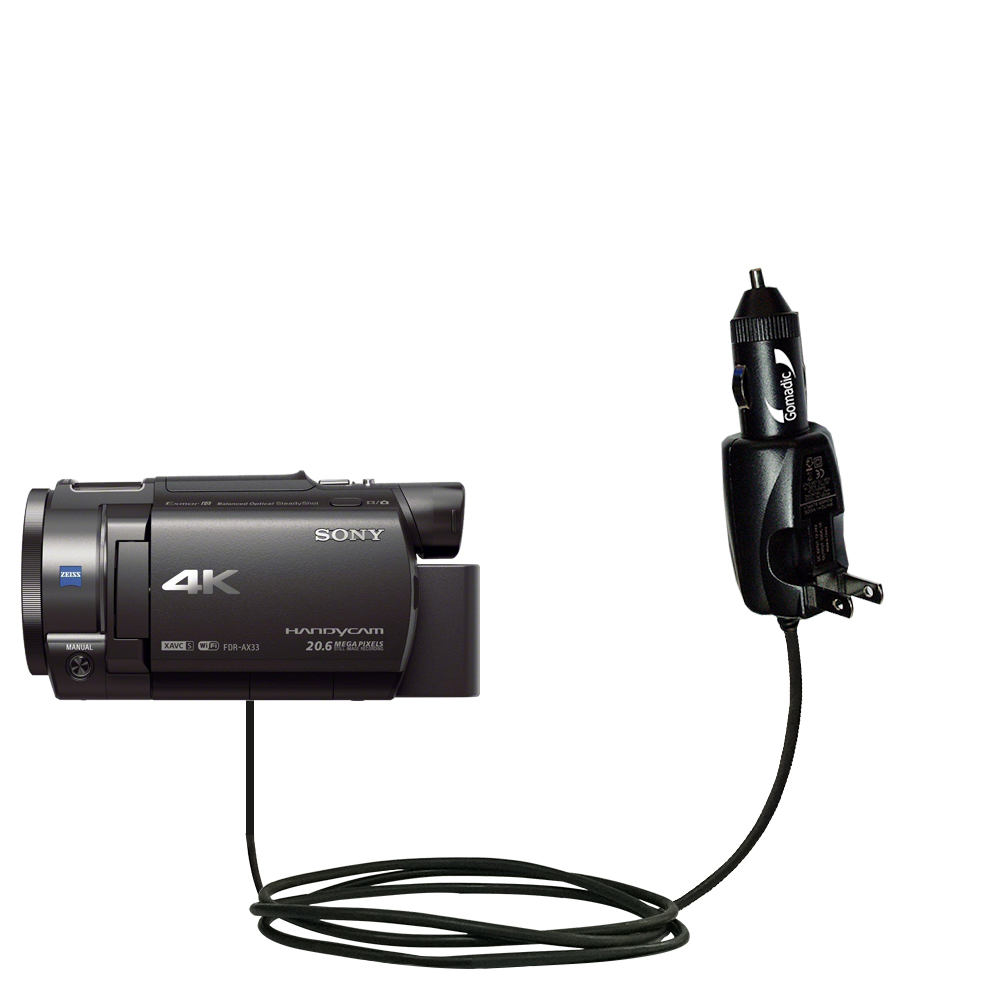 Car & Home 2 in 1 Charger compatible with the Sony FDR-AX33 / FDR-AX30