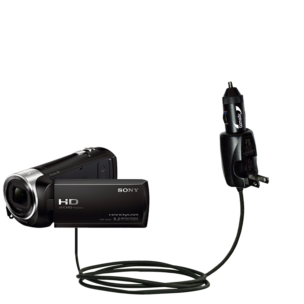 Car & Home 2 in 1 Charger compatible with the Sony HDR-CX240