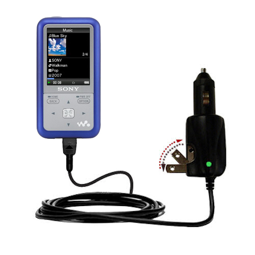 Car & Home 2 in 1 Charger compatible with the Sony NWZ-610F