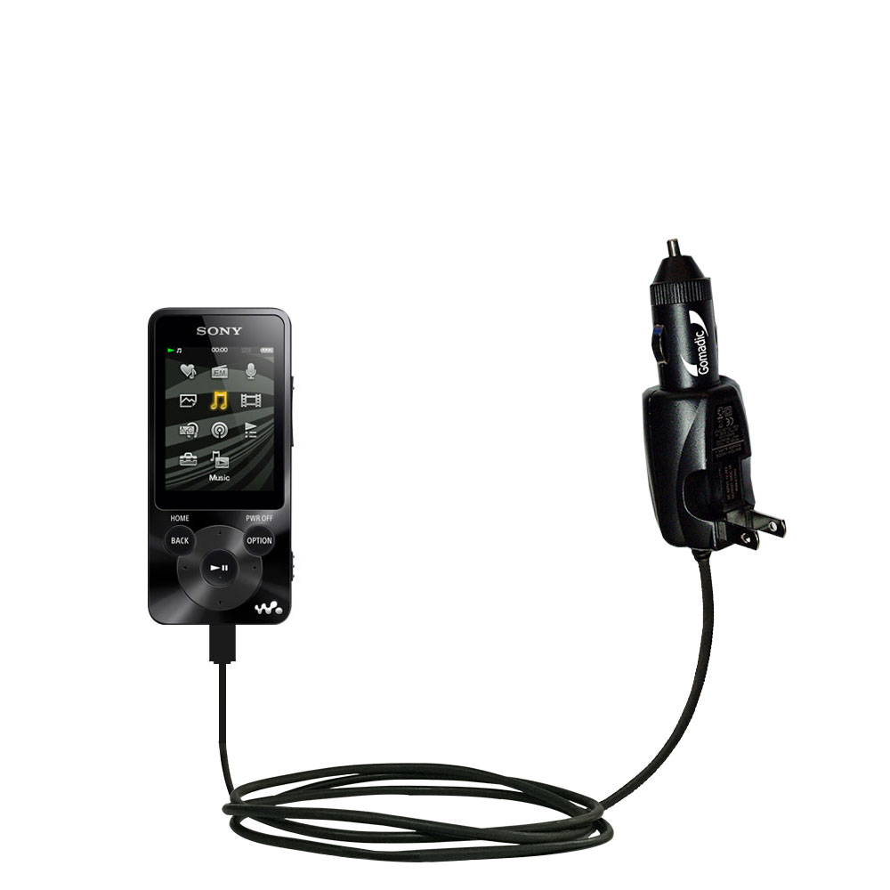 Car & Home 2 in 1 Charger compatible with the Sony NWZ-E380