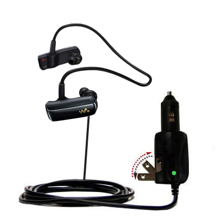 Car & Home 2 in 1 Charger compatible with the Sony NWZ-W252 Headset