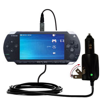 Intelligent Dual Purpose DC Vehicle and AC Home Wall Charger suitable for the Sony PSP - Two critical functions; one unique charger - Uses Gomadic Brand TipExchange Technology