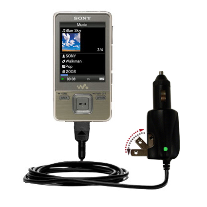 Car & Home 2 in 1 Charger compatible with the Sony Walkman NWZ-A726