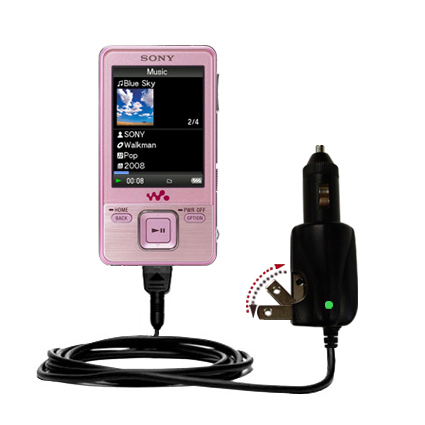 Car & Home 2 in 1 Charger compatible with the Sony Walkman NWZ-A728