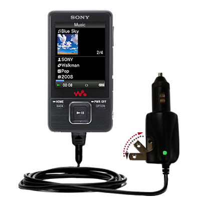 Car & Home 2 in 1 Charger compatible with the Sony Walkman NWZ-A729