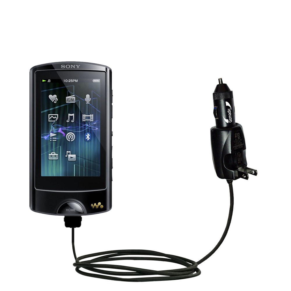 Car & Home 2 in 1 Charger compatible with the Sony Walkman NWZ-A864 A865