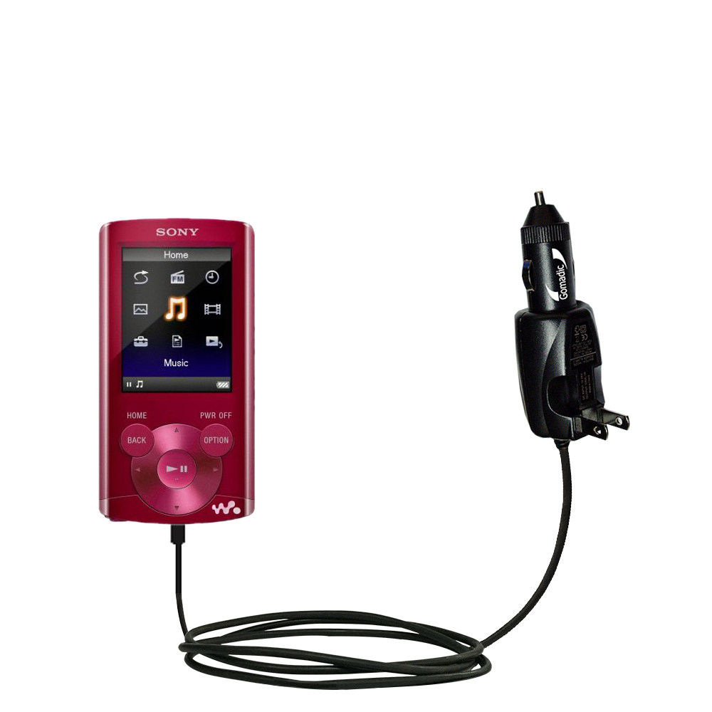 Car & Home 2 in 1 Charger compatible with the Sony Walkman NWZ-E364 E365