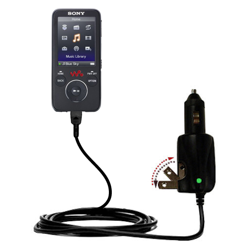 Car & Home 2 in 1 Charger compatible with the Sony Walkman NWZ-E435F