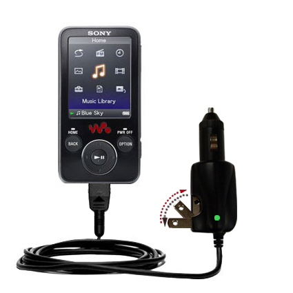 Car & Home 2 in 1 Charger compatible with the Sony Walkman NWZ-E436F