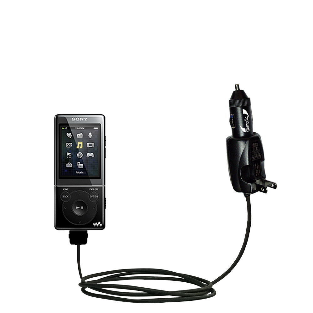 Car & Home 2 in 1 Charger compatible with the Sony Walkman NWZ-E473 E474 E475