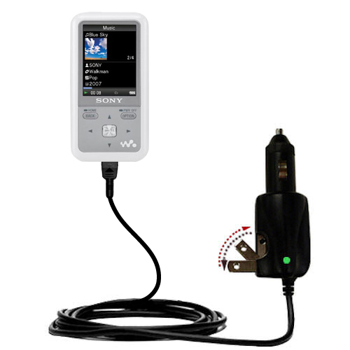Car & Home 2 in 1 Charger compatible with the Sony Walkman NWZ-S618F