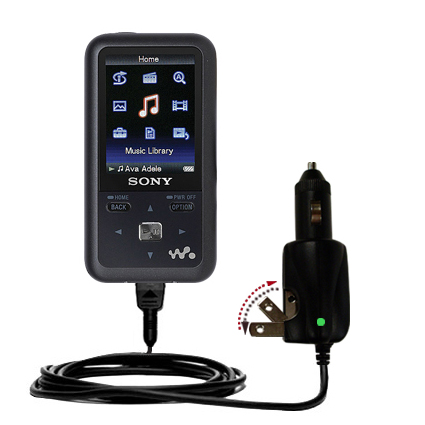 Car & Home 2 in 1 Charger compatible with the Sony Walkman NWZ-S718