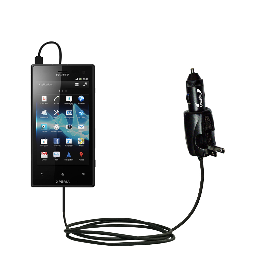 Car & Home 2 in 1 Charger compatible with the Sony Xperia Acro S