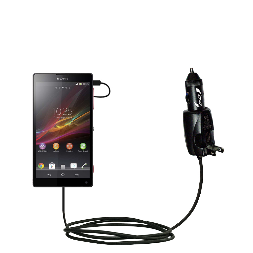 Car & Home 2 in 1 Charger compatible with the Sony Xperia Z
