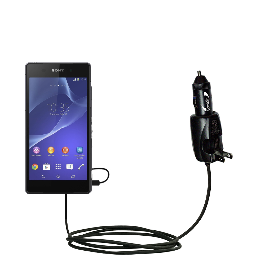 Car & Home 2 in 1 Charger compatible with the Sony Xperia Z2