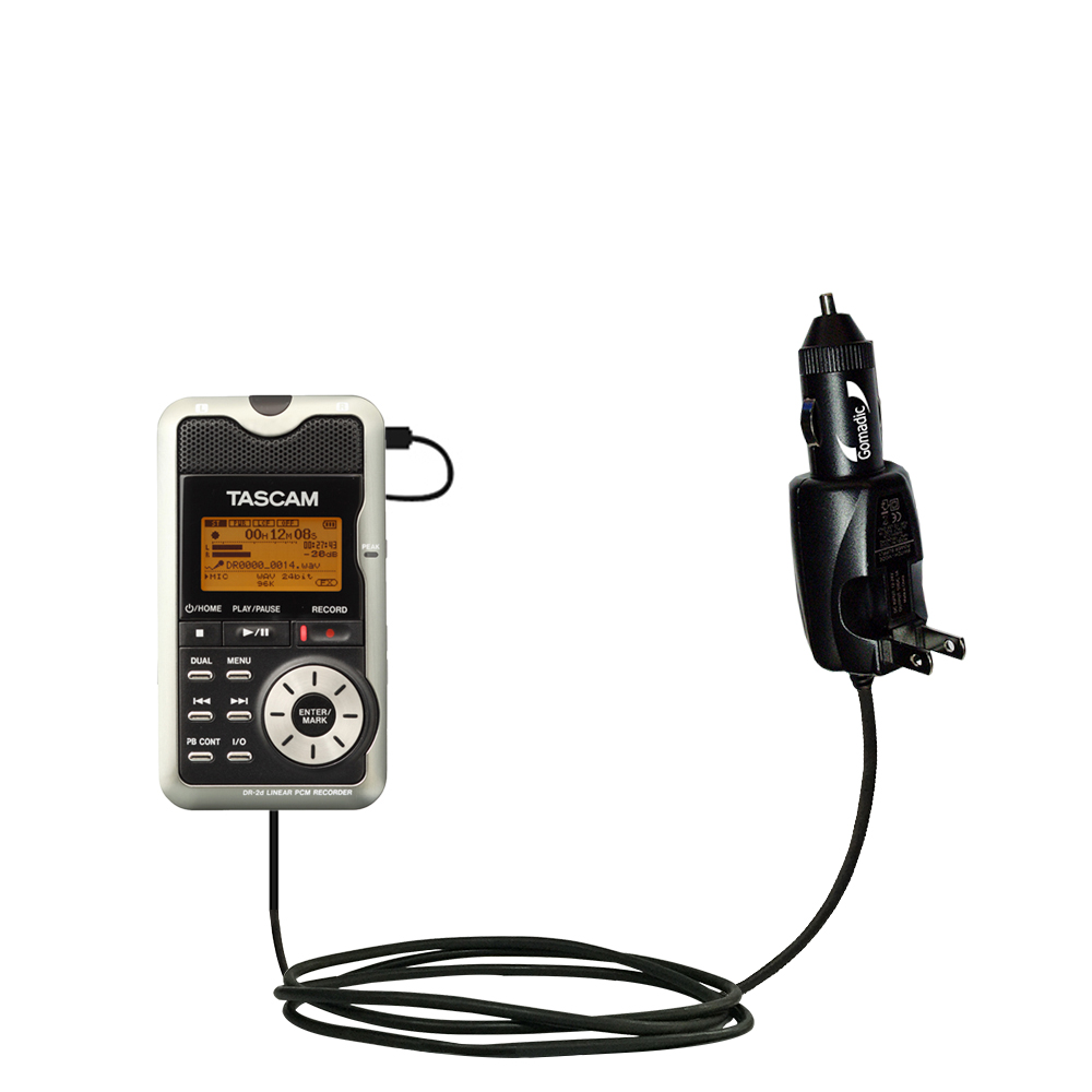 Intelligent Dual Purpose DC Vehicle and AC Home Wall Charger suitable for the Tascam DR-2d - Two critical functions; one unique charger - Uses Gomadic Brand TipExchange Technology