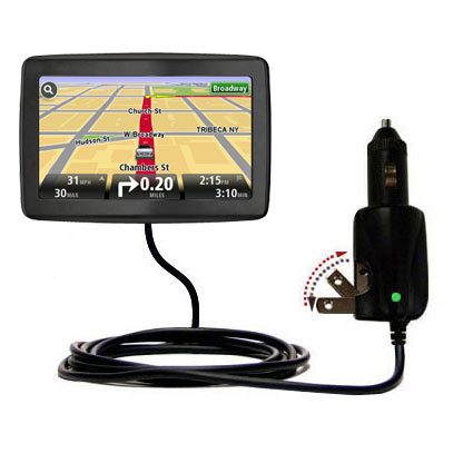 Car & Home 2 in 1 Charger compatible with the TomTom VIA 1435 1435TM