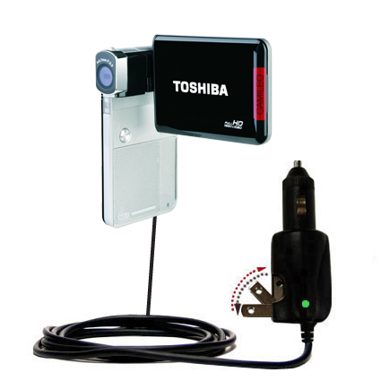 Car & Home 2 in 1 Charger compatible with the Toshiba Camileo S30 HD Camcorder