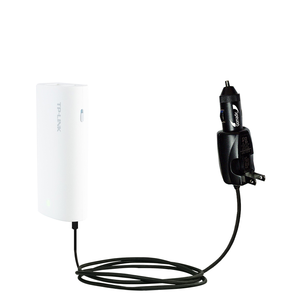 Intelligent Dual Purpose DC Vehicle and AC Home Wall Charger suitable for the TP-Link MR10U - Two critical functions; one unique charger - Uses Gomadic Brand TipExchange Technology