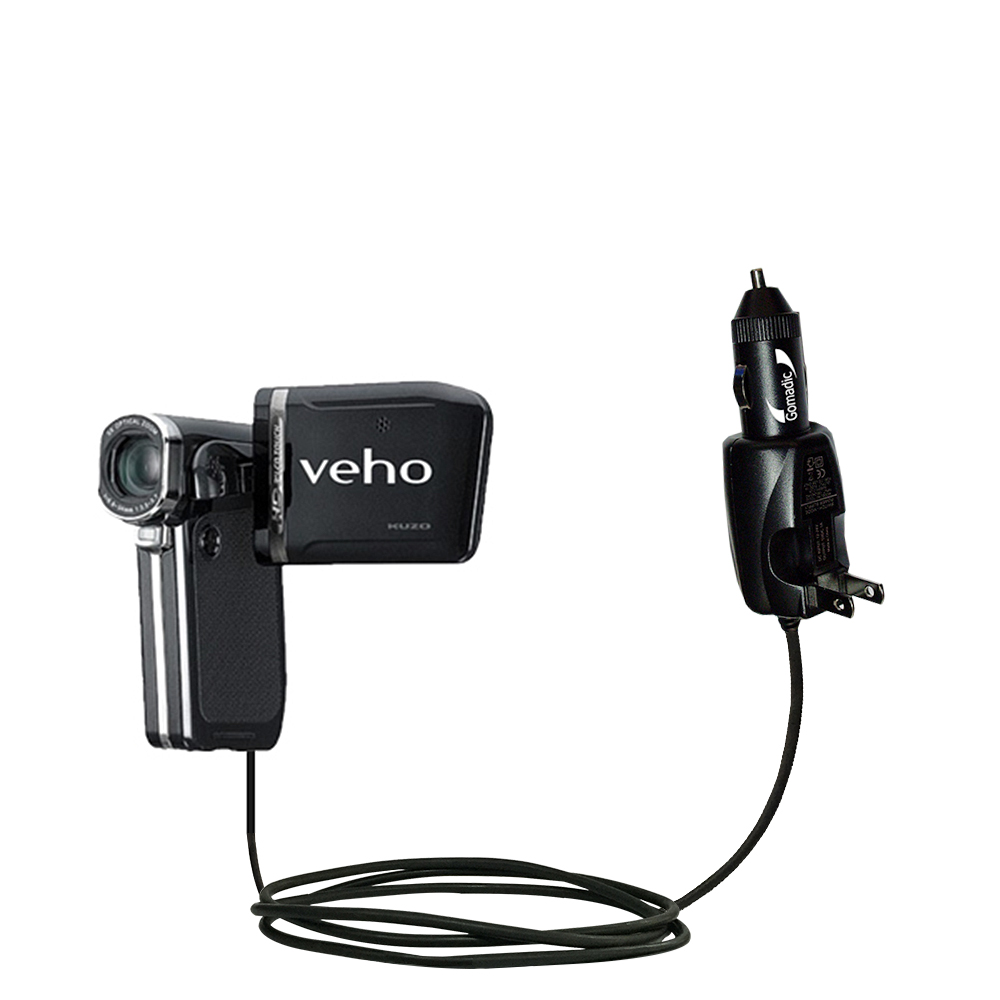 Car & Home 2 in 1 Charger compatible with the Veho Muvi Kuzo HD VC-001 / VC-002
