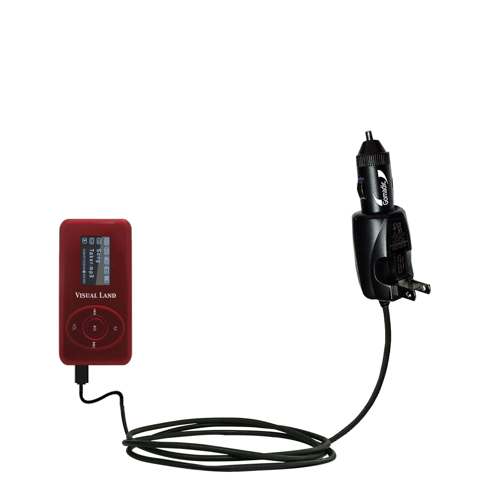 Car & Home 2 in 1 Charger compatible with the Visual Land V-Clip Pro ME-903