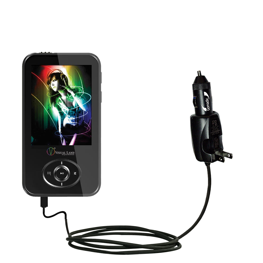 Car & Home 2 in 1 Charger compatible with the Visual Land V-Motion Pro ME-904