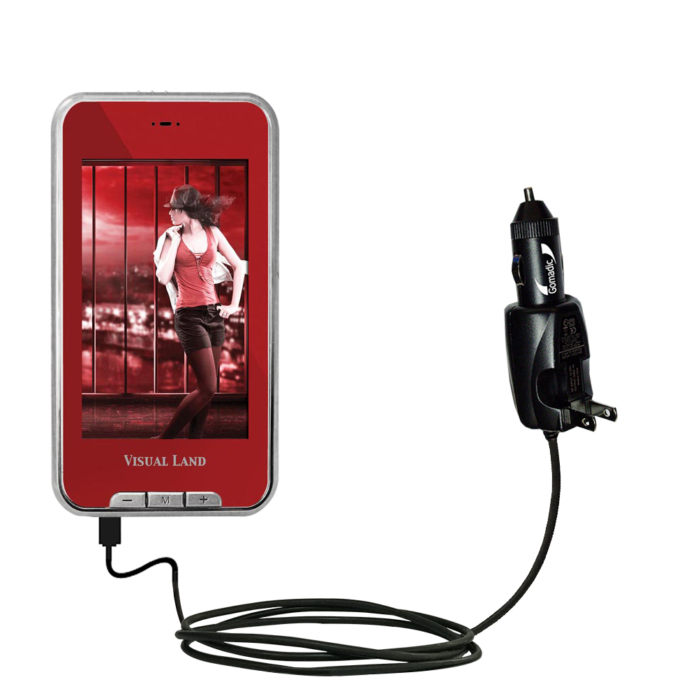 Car & Home 2 in 1 Charger compatible with the Visual Land V-Touch Pro ME-905