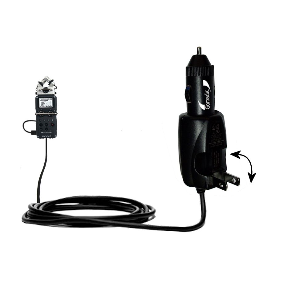 Car & Home 2 in 1 Charger compatible with the Zoom H5 Handy Recorder