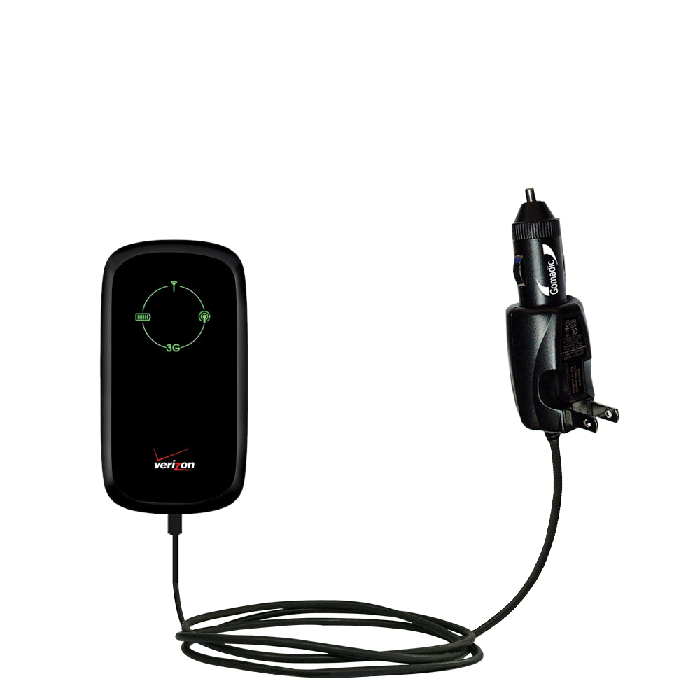 Intelligent Dual Purpose DC Vehicle and AC Home Wall Charger suitable for the ZTE Mobile Hotspot - Two critical functions; one unique charger - Uses Gomadic Brand TipExchange Technology