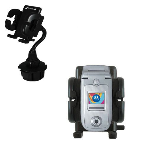 Gomadic Brand Car Auto Cup Holder Mount suitable for the Motorola A668 - Attaches to your vehicle cupholder