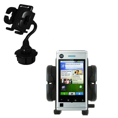 Gomadic Brand Car Auto Cup Holder Mount suitable for the Motorola Devour A555 - Attaches to your vehicle cupholder