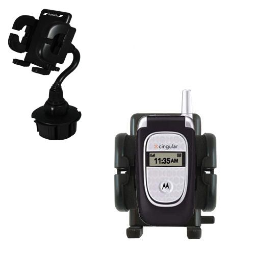 Gomadic Brand Car Auto Cup Holder Mount suitable for the Motorola V190 V195 V197 - Attaches to your vehicle cupholder