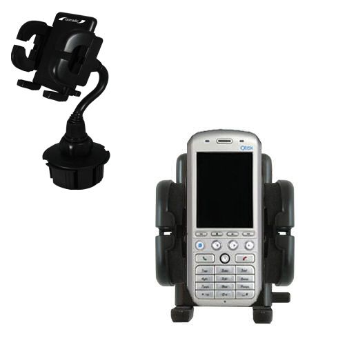 Gomadic Brand Car Auto Cup Holder Mount suitable for the Qtek 8300 - Attaches to your vehicle cupholder