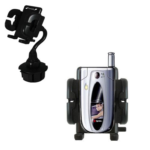 Gomadic Brand Car Auto Cup Holder Mount suitable for the Sanyo MM-5600 - Attaches to your vehicle cupholder
