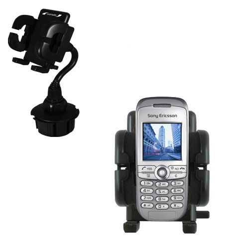 Gomadic Brand Car Auto Cup Holder Mount suitable for the Sony Ericsson J210i - Attaches to your vehicle cupholder