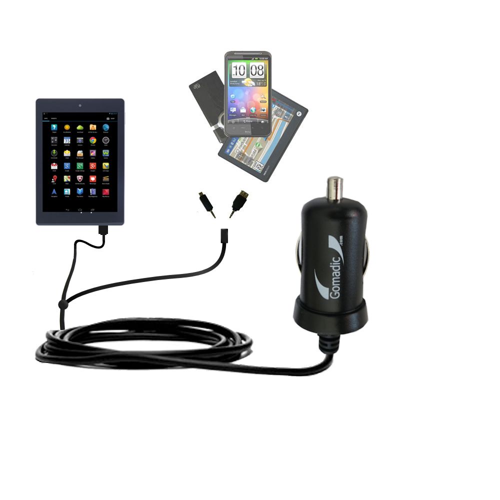 mini Double Car Charger with tips including compatible with the Acer Iconia A1