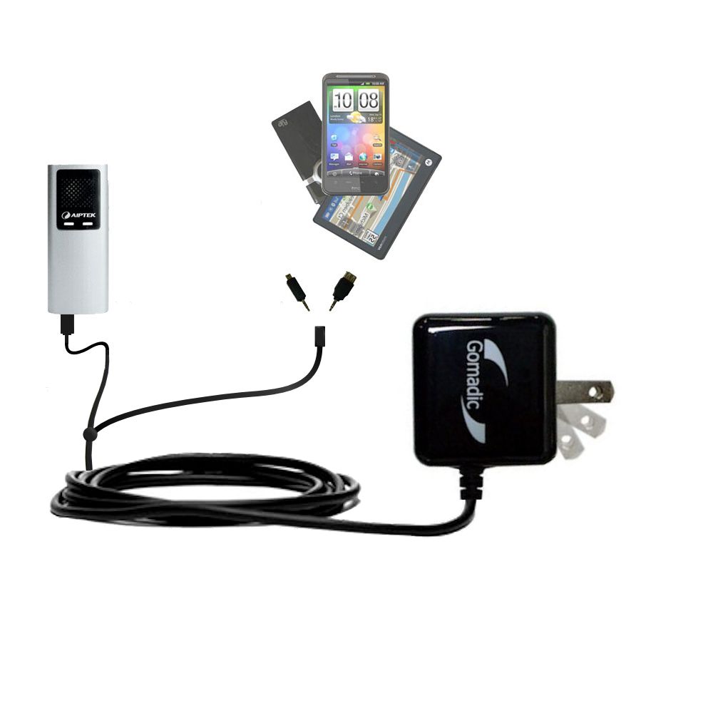 Double Wall Home Charger with tips including compatible with the Aiptek PocketCinema T30 T20