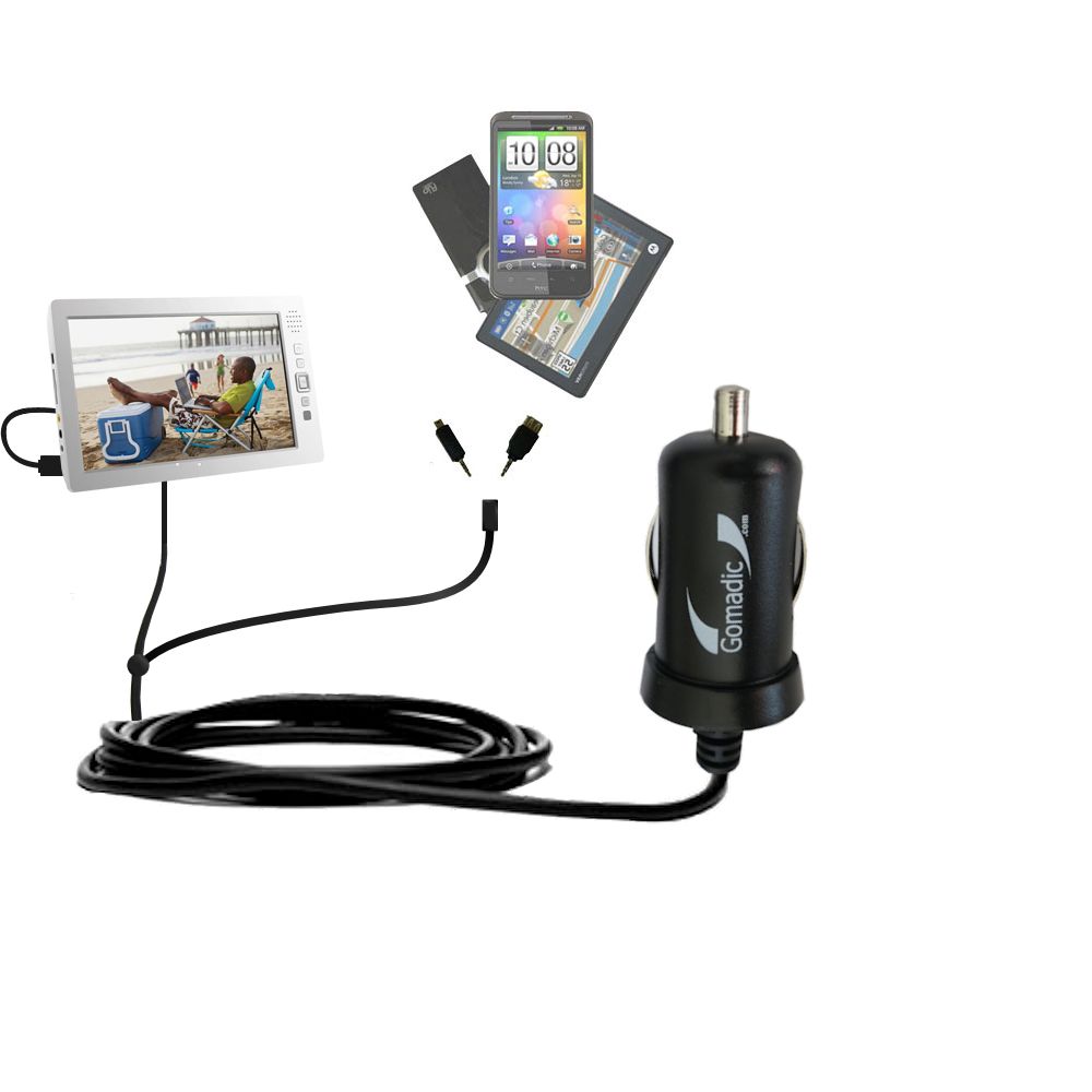 mini Double Car Charger with tips including compatible with the Aluratek  APMP101F Video Player
