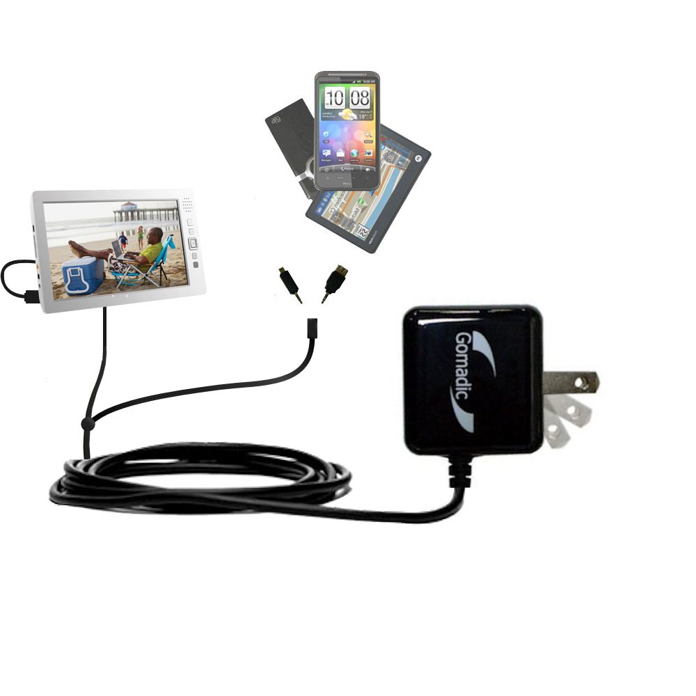 Double Wall Home Charger with tips including compatible with the Aluratek  APMP101F Video Player