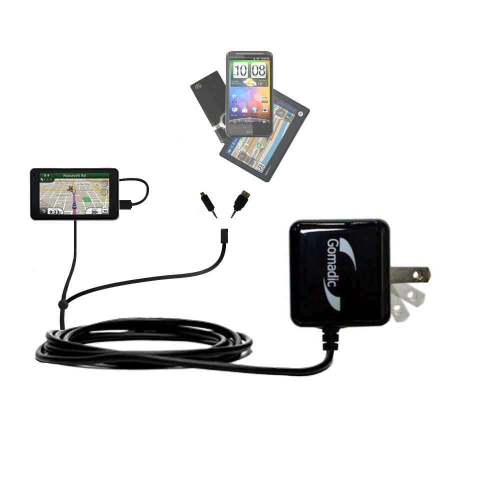 Double Wall Home Charger with tips including compatible with the Amcor Navigation GPS 3750